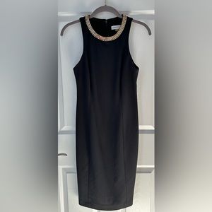 Calvin Klein Dress with Double Gold Chain Collar